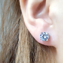 Load image into Gallery viewer, Round Brilliant 0.6–6.0 Ct.TW Diamond Stud Earrings in White Gold