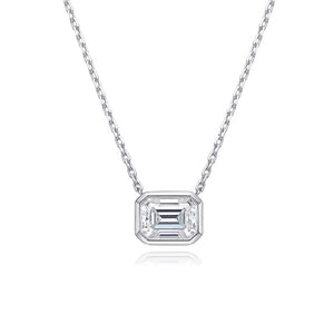2.0 Ct.TW Emerald Brilliant VVS Diamond Necklace in 18K Gold Options
