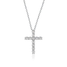 Load image into Gallery viewer, 11 Round Brilliant 1.2 Ct.TW Cross Diamond Necklace in Gold Options