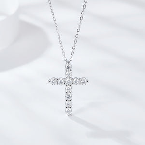 11 Round Brilliant 1.2 Ct.TW Cross Diamond Necklace in Gold Options