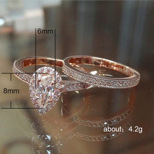 Elegant 1.55 Ct.TW Pear Shaped Micro Paved Natural Gemstone Halo Ring