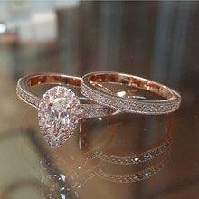 Load image into Gallery viewer, Elegant 1.55 Ct.TW Pear Shaped Micro Paved Natural Gemstone Halo Ring