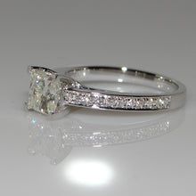 Load image into Gallery viewer, White Gold CZ Princess Cut Natural Gemstone 0.6 Carat Diamond Ring