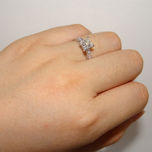 Load image into Gallery viewer, White Gold CZ Princess Cut Natural Gemstone 0.6 Carat Diamond Ring