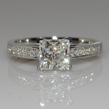 Load image into Gallery viewer, White Gold CZ Princess Cut Natural Gemstone 0.6 Carat Diamond Ring