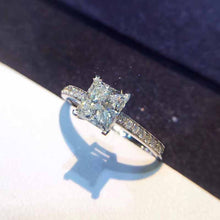 Load image into Gallery viewer, White Gold CZ Princess Cut Natural Gemstone 0.6 Carat Diamond Ring
