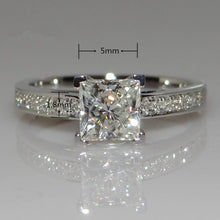 Load image into Gallery viewer, White Gold CZ Princess Cut Natural Gemstone 0.6 Carat Diamond Ring